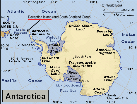 Map showing Deception Island